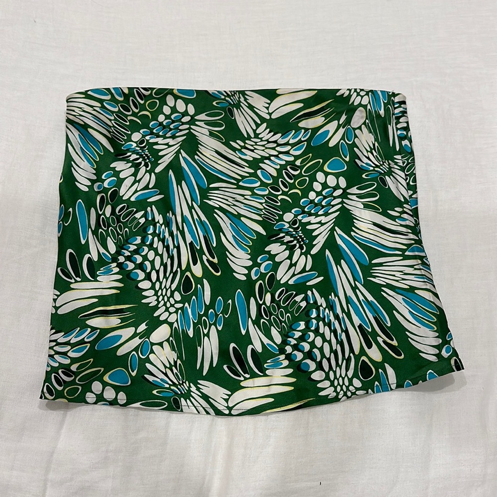 Reformation Spritz Top Green and Blue Pattern